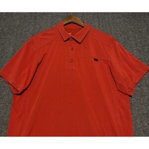 ArcTeryx polo shirt mens orange short sleeve Large outdoors preppy